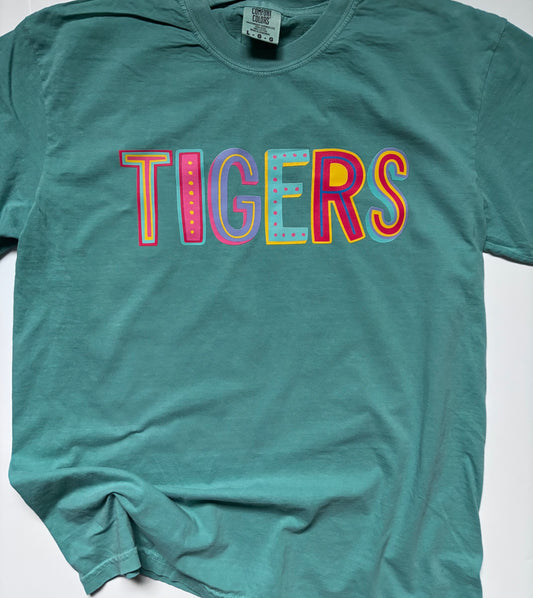Colorful Font Tigers