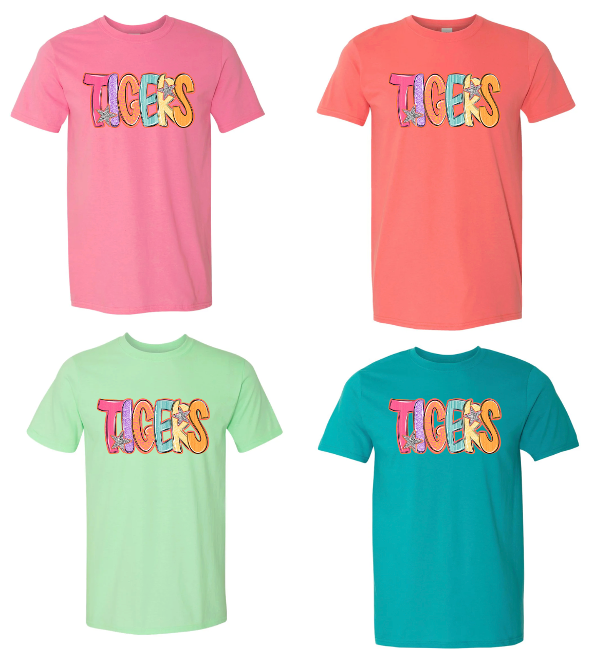 Bright & Colorful Patterned Tigers