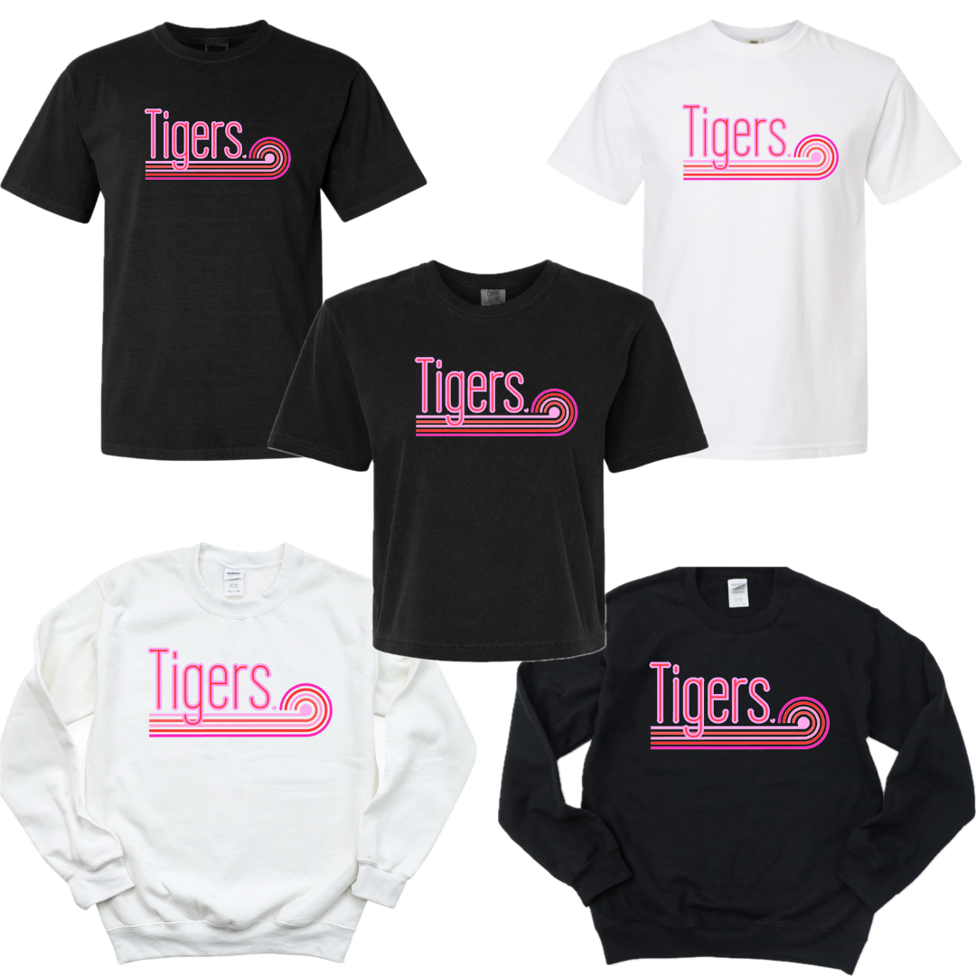 Retro Pink Heart Tigers